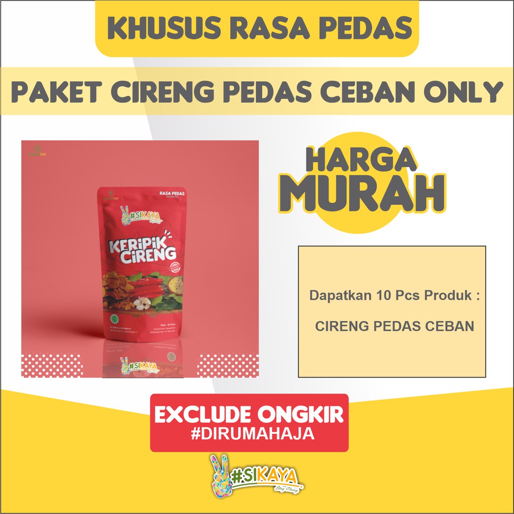 

Paket Keripik Cireng Pedas Ceban Only (55Gram)-Sikaya