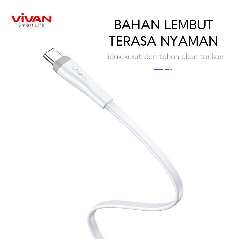 Kabel Data VIVAN SC30S Type C Data Cable Fast Charging 2.4A 30CM - Garansi Resmi 1 Tahun