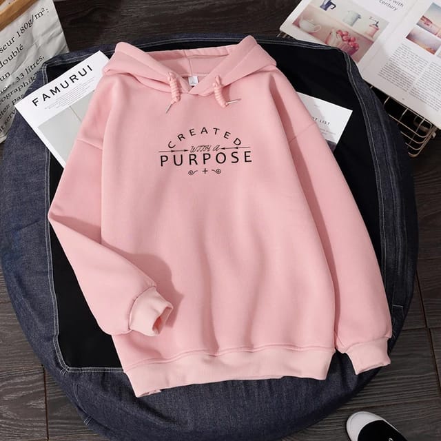 HOODIE WANITA CREATED PURPOSE /// JUMPER WANITA LUCU ALA KOREA TEBAL KEKINIAN TERBARU''