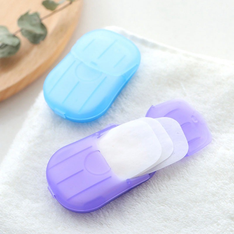 [20 PCS] SABUN KERTAS CUCI TANGAN / DISPOSABLE HAND WASHING TABLET TRAVEL CARRY TOILET SOAP PAPER