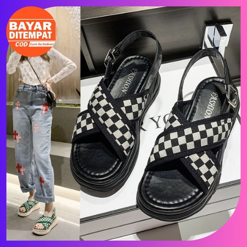 Free Kotak Sepatu Sandal Wedges Wanita Import Premium Quality KZT-SW02