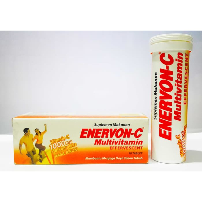 ORIGINAL!!  ENERVON C EFFERVESCENT 10 TABLET / VIT C 1000 MG + B KOMPLEKS !!