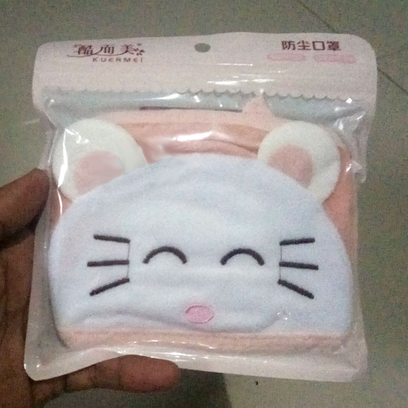 Masker Kain Pelindung Mulut PencegahVirus Motif Anti Polusi dan Bakteri Kucing