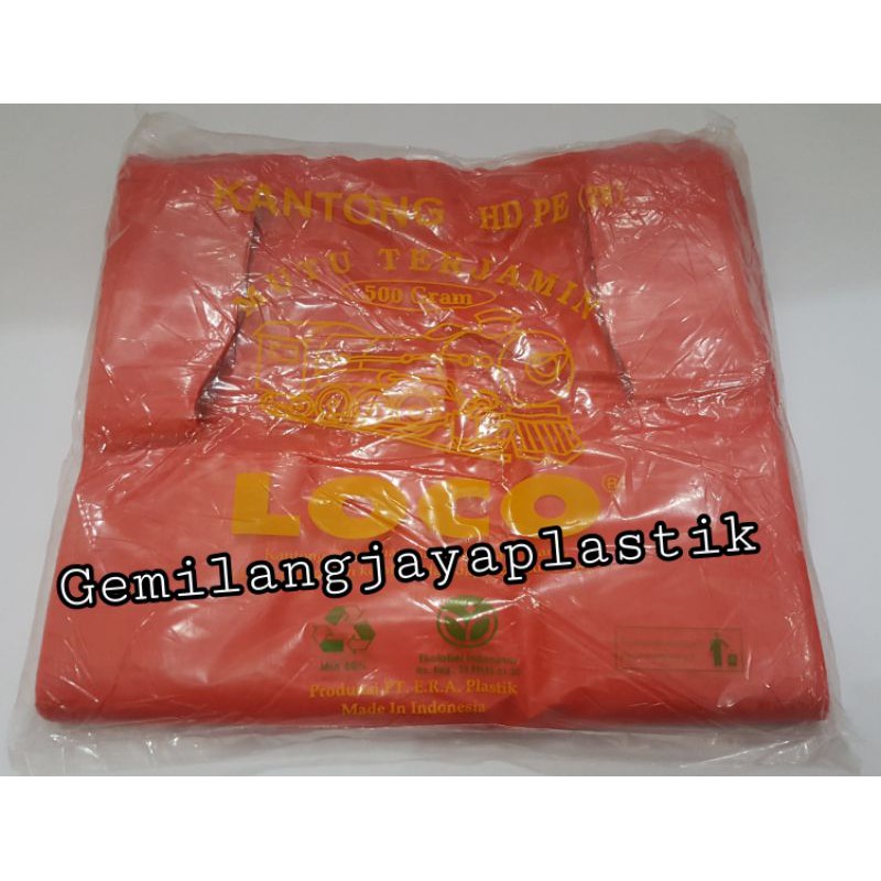 Kantong Plastik Kresek LOCO Merah Tebal 500gram