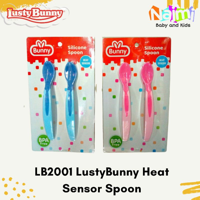 LB-2001 LustyBunny Baby Spoon Heat Indicator isi 2 Sendok bayi sensor panas