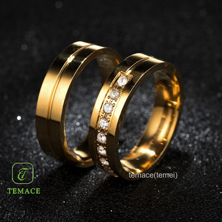 CINCIN TITANIUM COUPLE PRIA WANITA ANTI KARAT ANTI LUNTUR KEREN