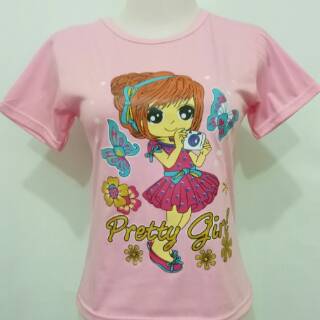  Baju  kaos anak  perempuan  2 13 tahun  Tangan pendek gambar  