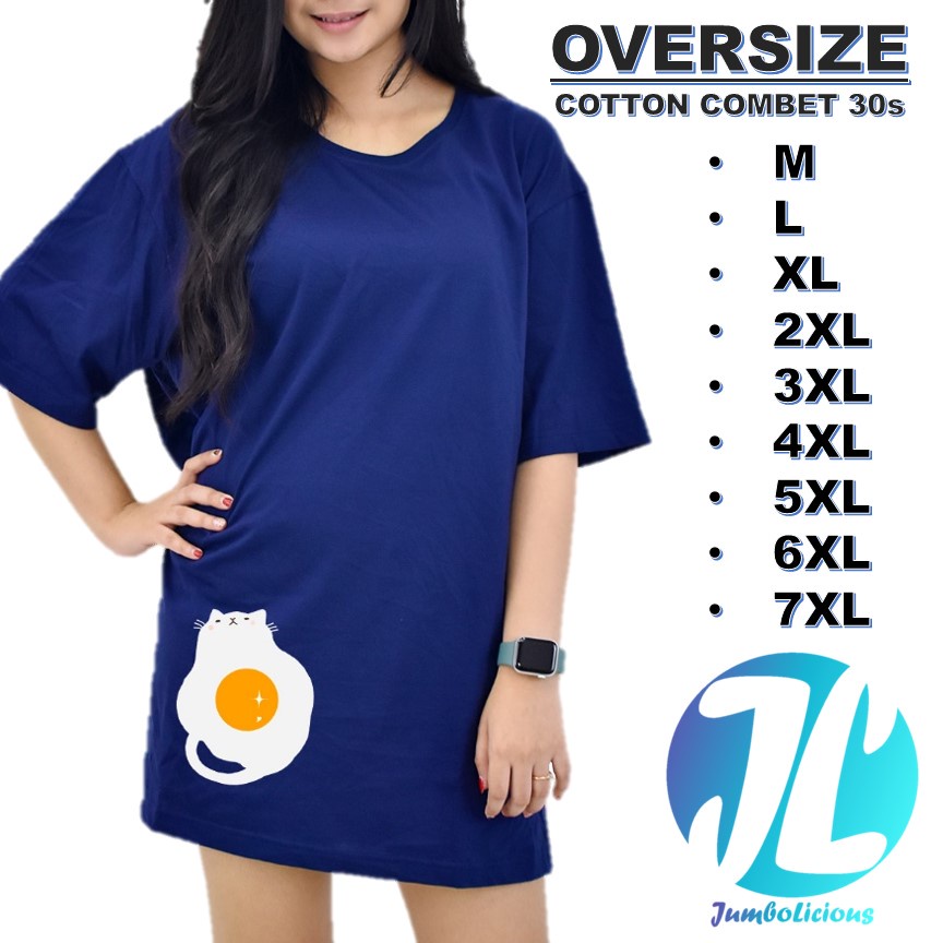 Kaos Jumbo Wanita Bigsize Ld 120 130 140 T Shirt Distro Oversize XXL XXXL Korea Murah Bahan Katun