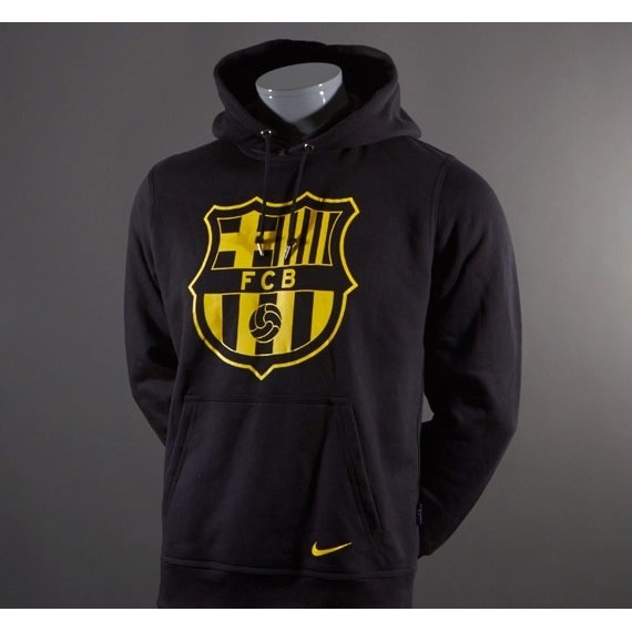 Jaket Sweater Hoodie Bola Barcelona Fc - HITAM
