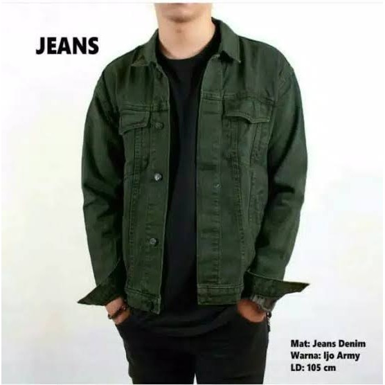 jaket pria distro premium Wangkers Jaket Lepis levis jaket jeans jins sobek destroy-hijau