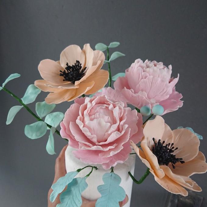 

Bunga gumpaste - peonies and anemone ---NEW---
