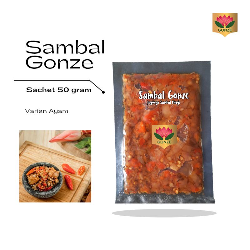 

Gonze sachet - sambal ayam kecombrang pedas/sambel ayam kecombrang/sambal kecombrang ayam