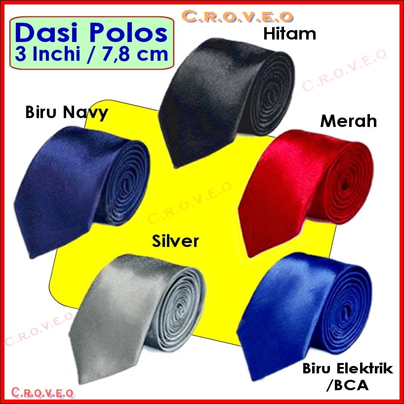 Dasi Polos Pria Panjang Formal Satin 3 inch 3inch Warna Hitam Merah Kantor Kerja Biru Murah WIsuda Ospek Bahan Besar Gilap Silver Besar Dongker Wedding Pernikahan Kilap 8 cm 8cm garis Tanpa Perekat Halus salur Kilap Import Impor Grosir Mewah Inchi tie