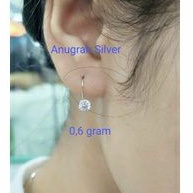 Anting desy anak &amp; remaja perak asli 925/silver mata diamond putih kilau lapisan emas putih murni!!!