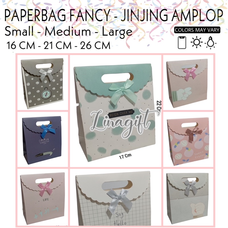 PAPERBAG FANCY SANWA / SHOPPING BAG - PAPER BAG EXCLUSIVE JINJING / KANTONG KERTAS / TAS JINJING / HADIAH ULANG TAHUN / BINGKISAN SOUVENIR NATAL / CHRISTMAS / HAMPERS PARSEL LEBARAN IDUL FITRI EID MUBARAK IDUL ADHA