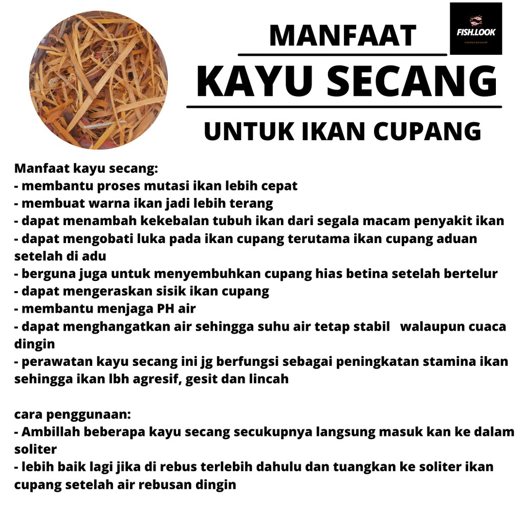 secang serut / kayu secang / secang untuk ikan cupang / kayu secang serut untuk mutasi warna ikan