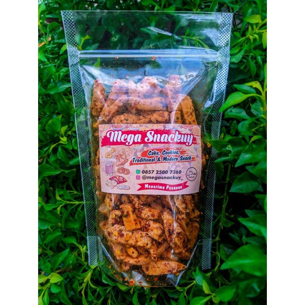 

Basreng Pedas Balado daun jeruk kemasan 100gr