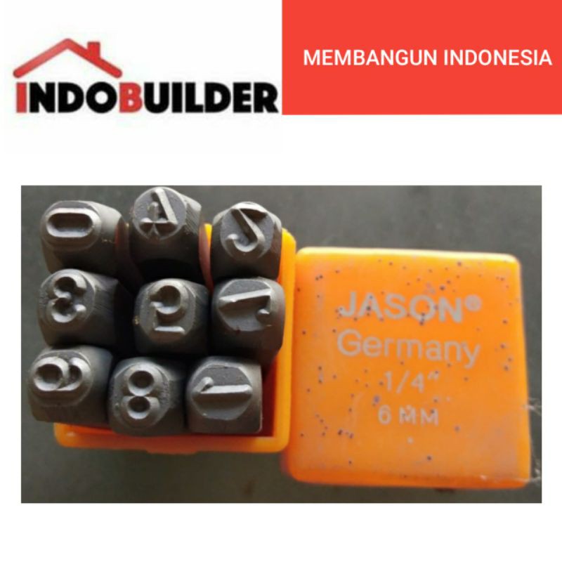 

GRIP BESI STEMPEL KETOK ANGKA 6 MM ISI 9 PCS JASON / NUMBER PUNCH