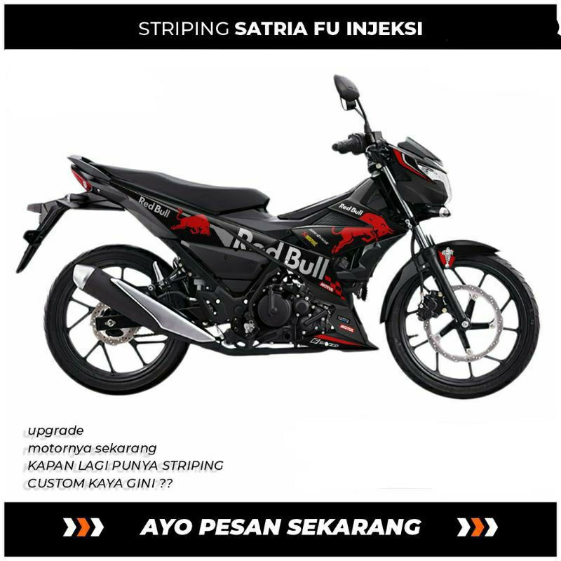 Stiker striping Suzuki Satria FU Injeksi / Sticker Satria F Injeksi Variasi Red Bull