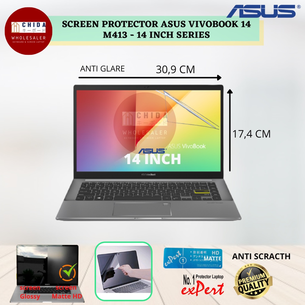 Anti Gores laptop / Screen Protector Laptop Premium Asus M413 14 Inch Anti Glare