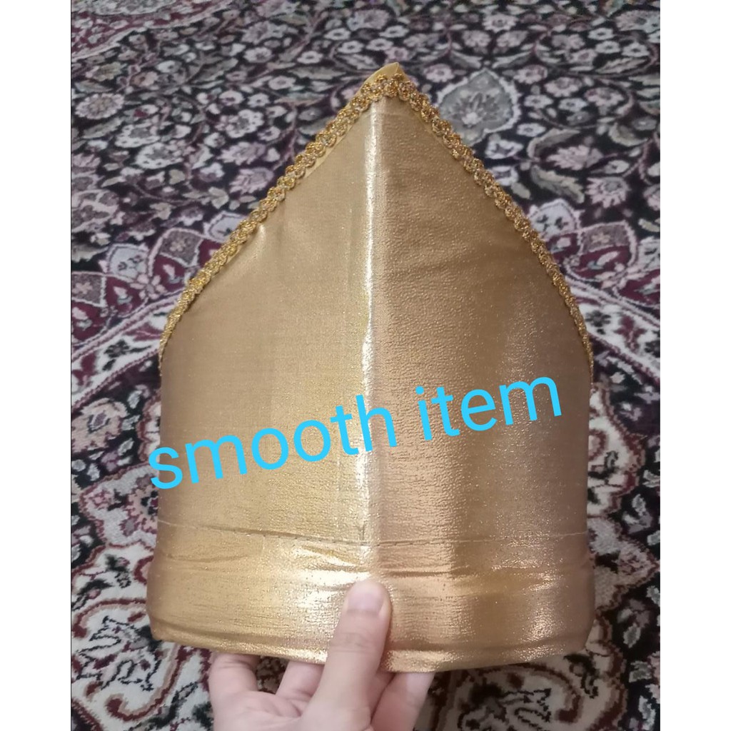 Topi padang segitiga gold emas dewasa laki laki aksesoris tari perlengkapan baju daerah padang