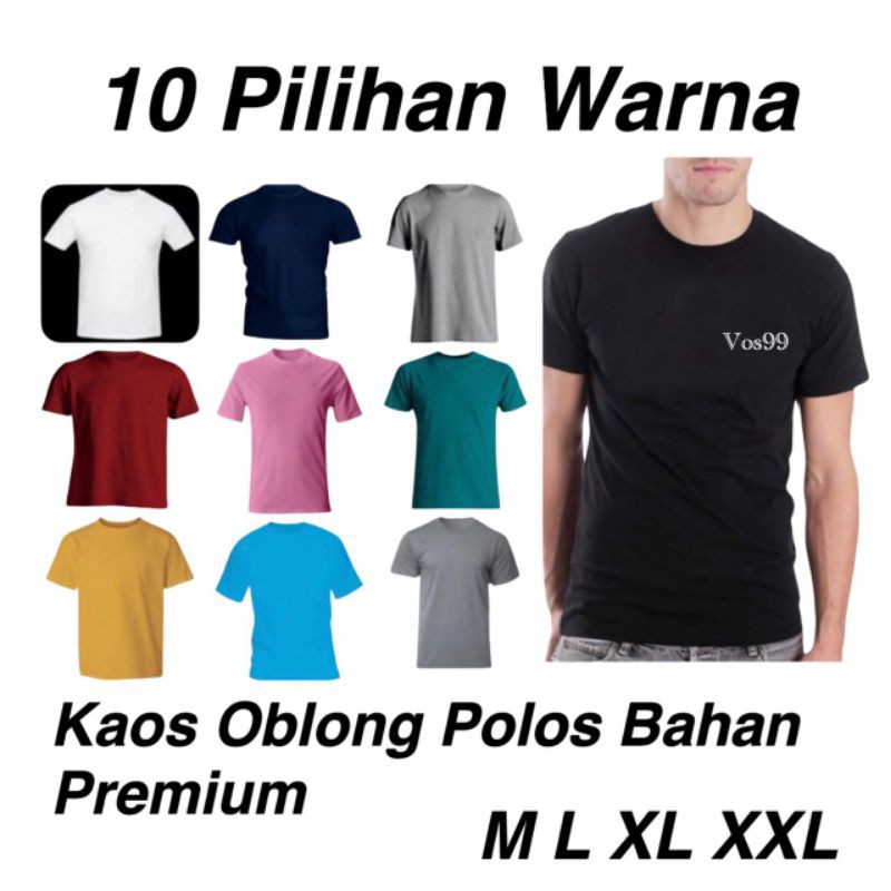 Baju Kaos Polos Oblong Pria Atau Wanita Bahan Premium