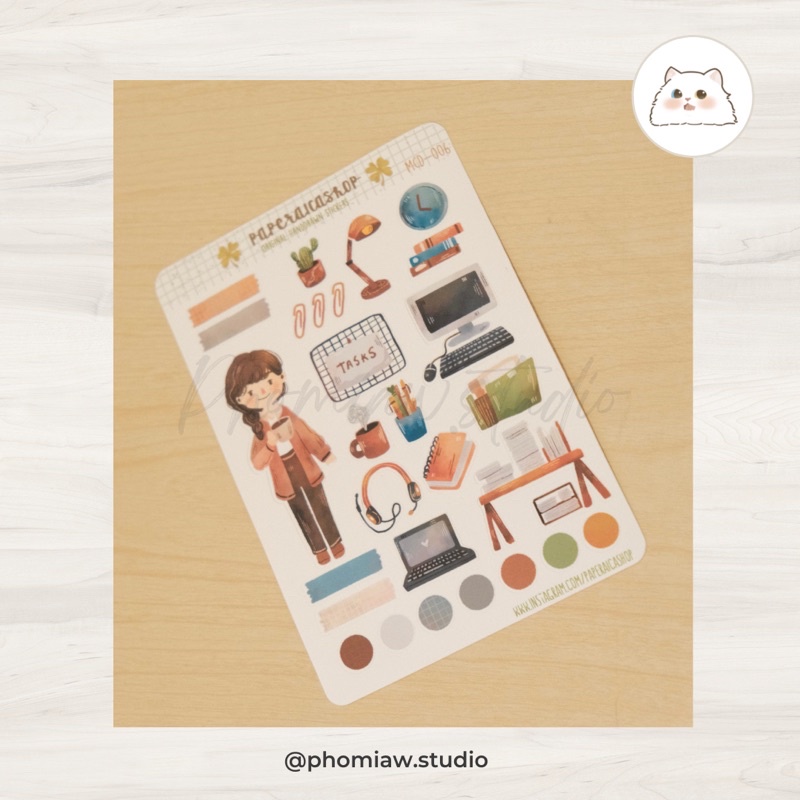 

Cute sticker work from home aesthetic journal sticker for bujo