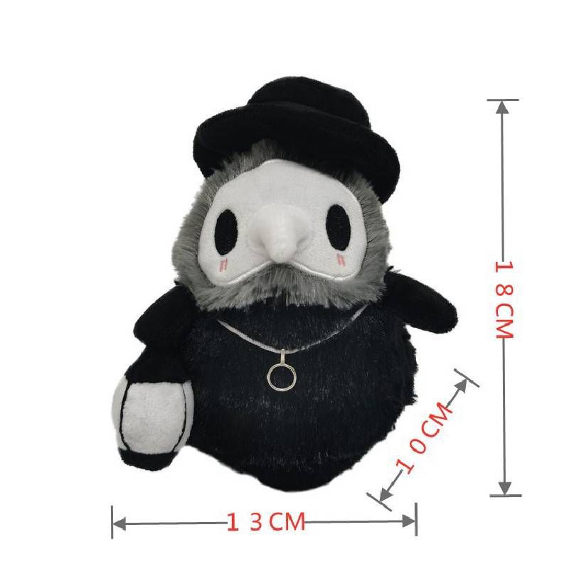 New 18cm Scp Foundation Plague Doctor Luminous Plush Toy Lovers Doll Halloween Decoration