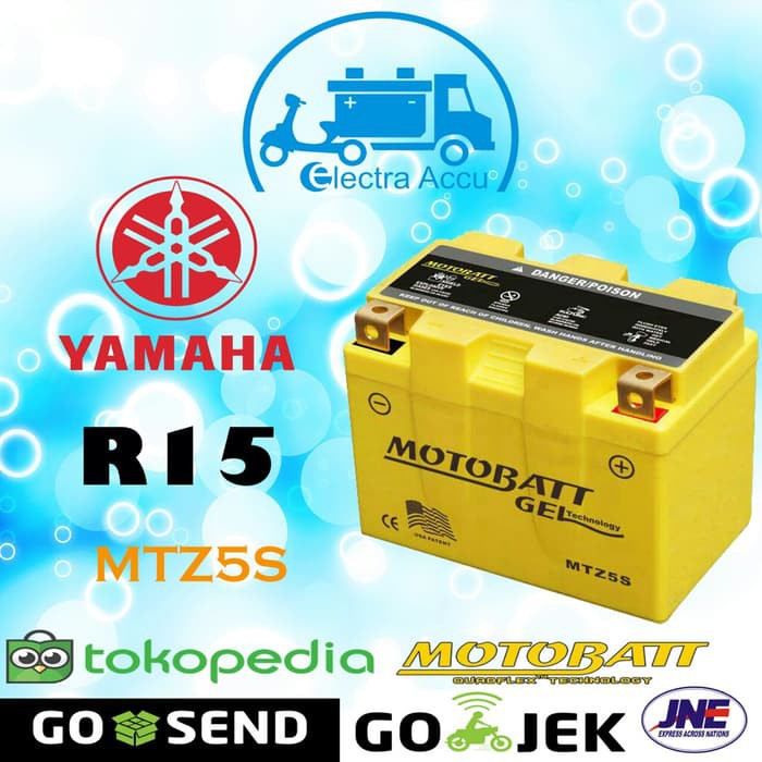 Aki motor Yamaha R15 motobatt MTZ5S aki kering / aki gel
