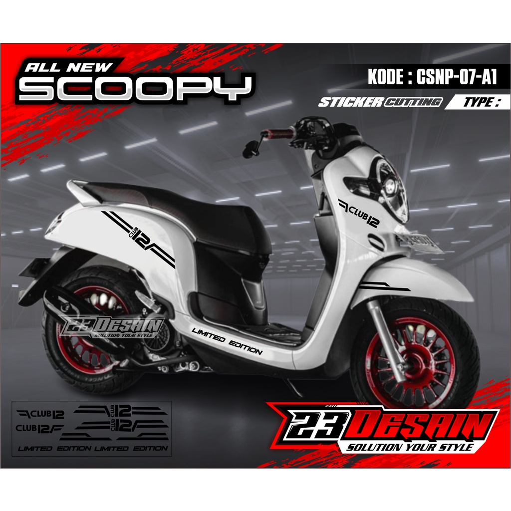 Cutting Stiker Striping Scoopy Skuter Scoopy Malaysia Vietnam Thailand 2017 2018 2019 2020 2021 2022