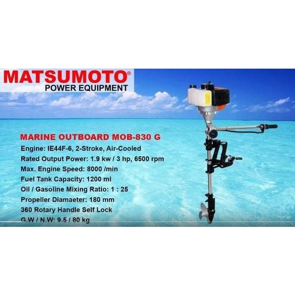 Mesin Tempel Perahu Karet 3 Hp 2 Tak Mob - 830 G Matsumoto