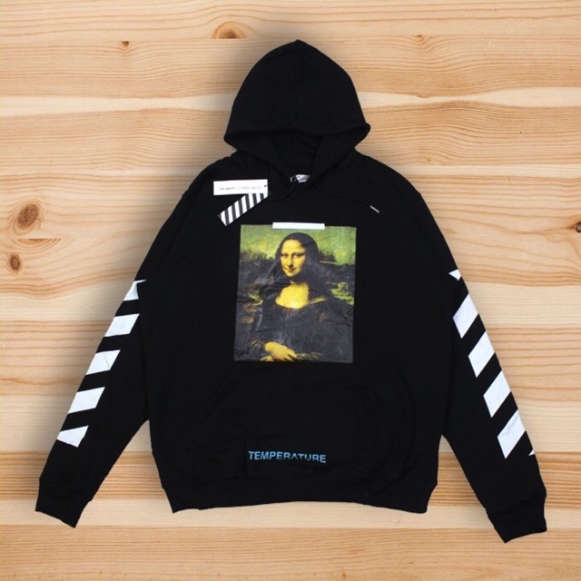 JAKET SWEATER HOODIE OFF WHITE DIAG ARROW MONALISA BLACK