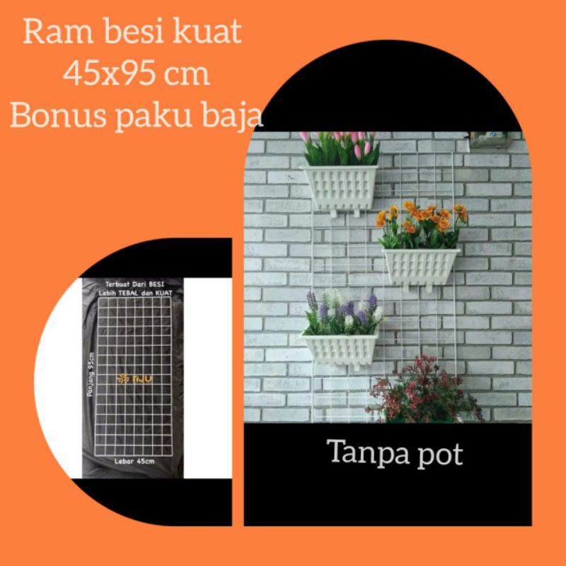 ram besi untuk rak tanaman dinding dan tempel