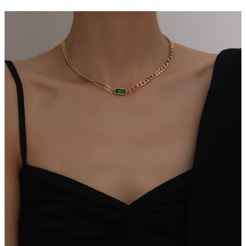 Gelang Kalung Dan Anting 18k Gold Emerald Untuk Wanita