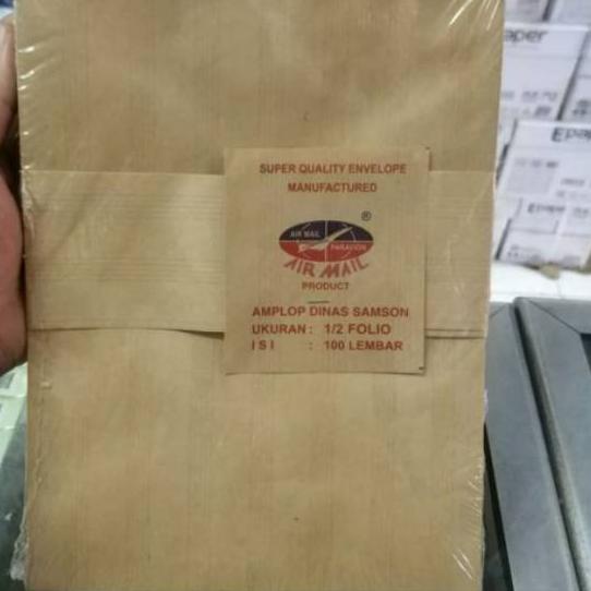 

DISKON BRANDS FESTIVAL Amplop Coklat ½ Folio merk Airmail isi 100 lembar