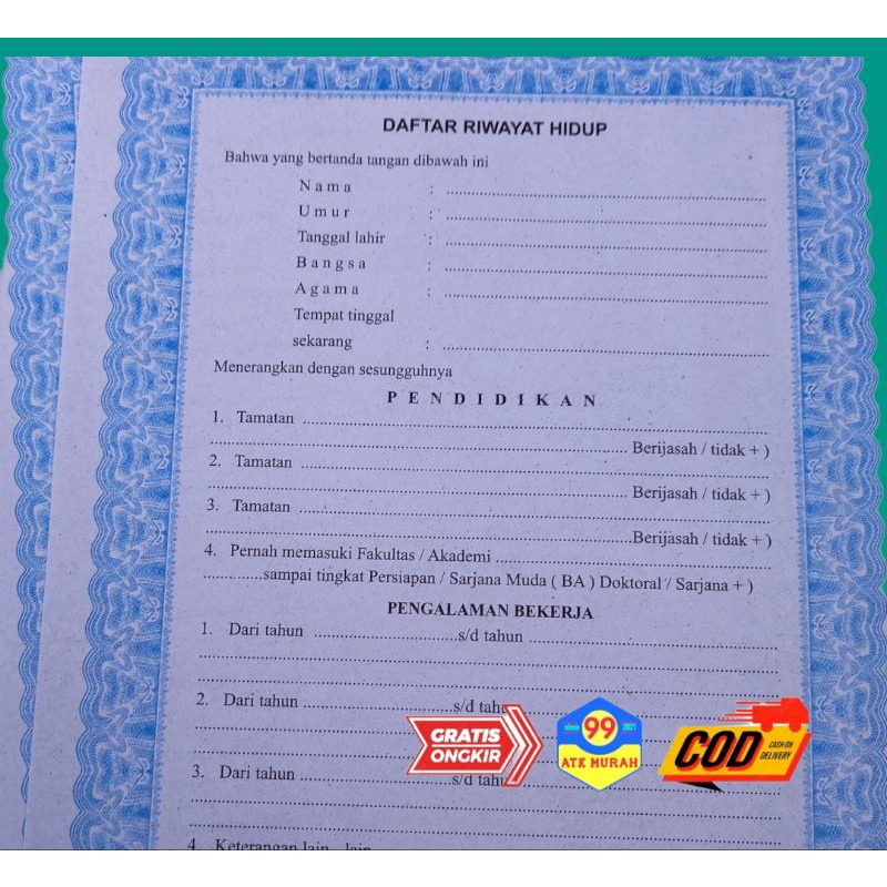 Surat LAMARAN KERJA &amp; Daftar riwayat hidup