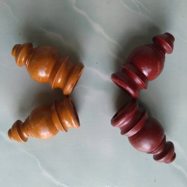 Tutup Ujung Rel / Tongkat Gorden Kayu