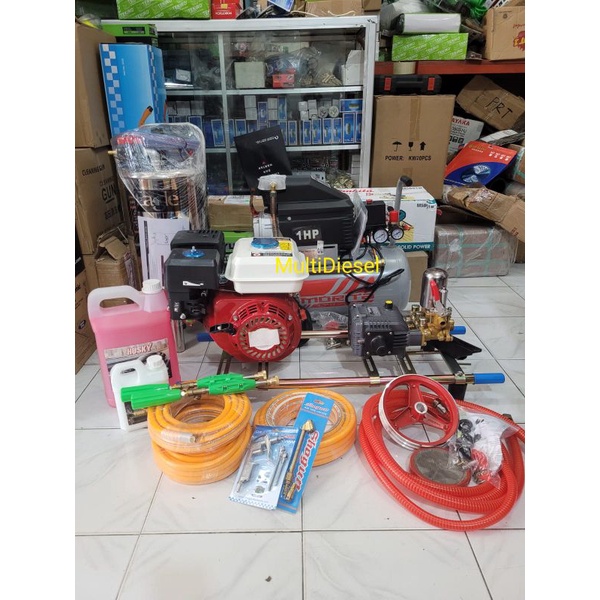 Paket Steam Bensin | Kompresor 1HP| Tabung Salju|Shampo Siap Pakai