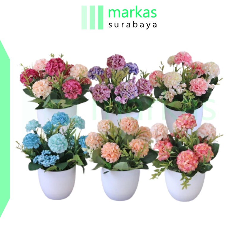 MARKAS PT13 Pot Tanaman Hias Bunga Hias Plastik Ornamen Pot Bongsai Artificial Flower Decoration