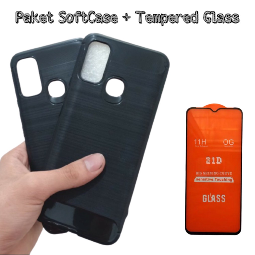 Case INFINIX HOT 9 PLAY Paket Pelindung Layar Handphone + Soft Casing Handphone