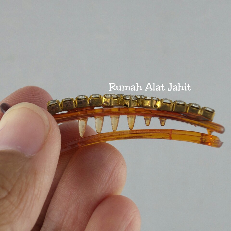 Jepit Rambut / Hair Clip Permata Baris Segi Silang 4.5cm (sepasang)