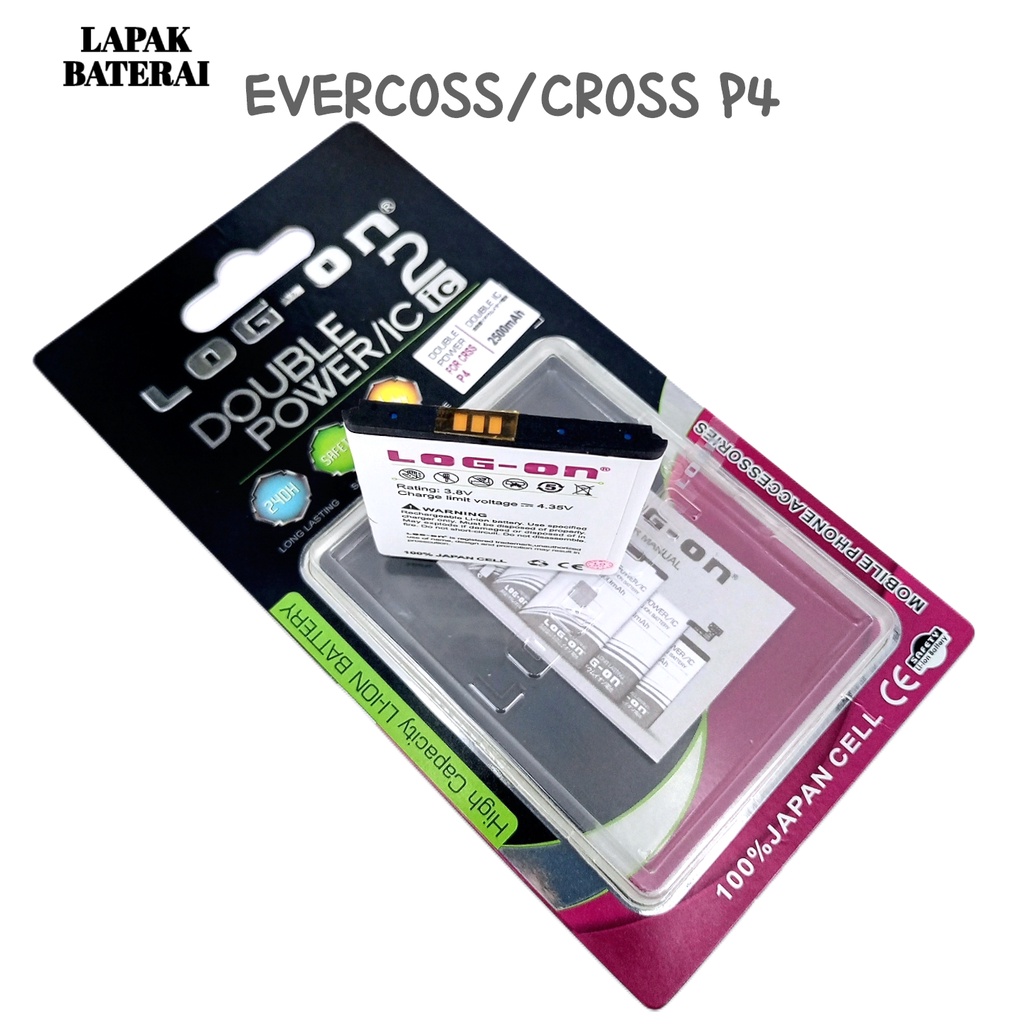 LOG - ON Evercoss P4 Baterai Double IC Protection Battery Batre