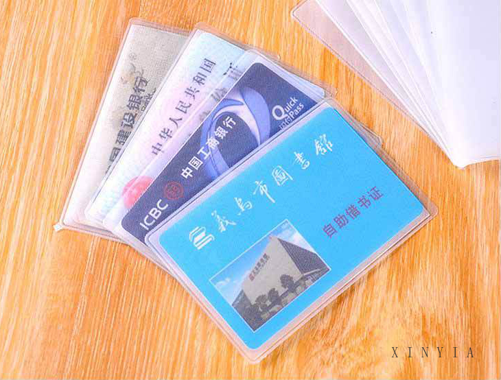 Pemegang Kartu Kredit PVC Lindungi ID Card Business Card Cover Clear Frosted