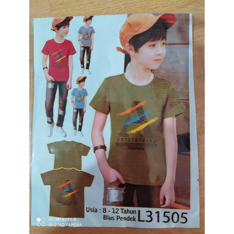 Kaos Oblong Anak Spandek Impor 8 - 12 tahun