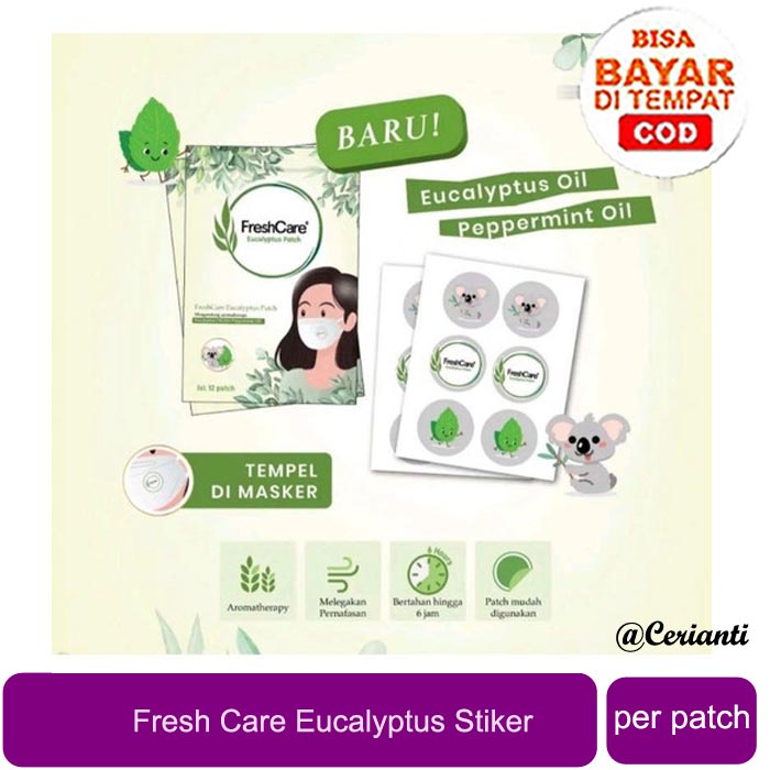 12 patch Freshcare Eucalyptus Patch isi 12 Patch Fresh Care | Stiker Minyak Kayu Putih &amp; Peppermint Pelega_Cerianti