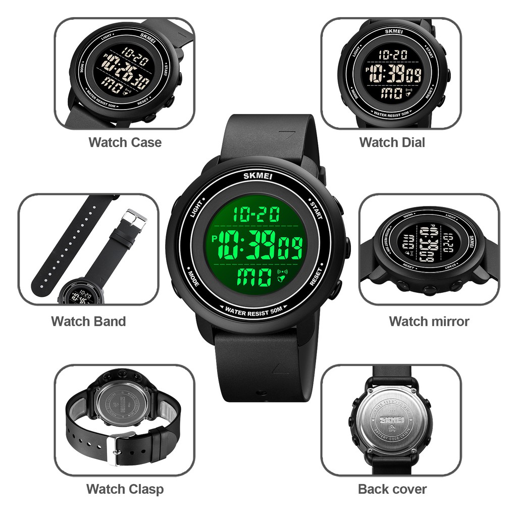 SKMEI 1736 Jam Tangan Pria Wanita Digital Dual Time Chronograph Sport Watch Anti Air Tali Rubber WATCHKITE WKOS