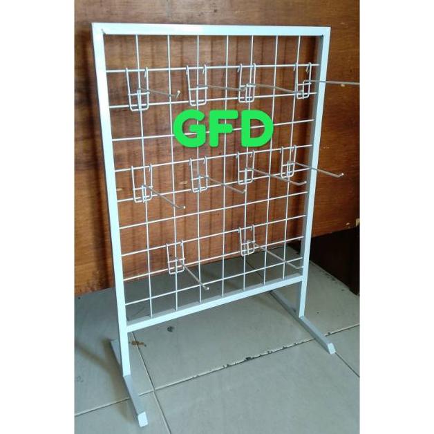 SET RAK STANDING RAM DISPLAY DAN HOOK / GANTUNGAN AKSESORIS DI ATAS MEJA. TERLARISS...,,,,,