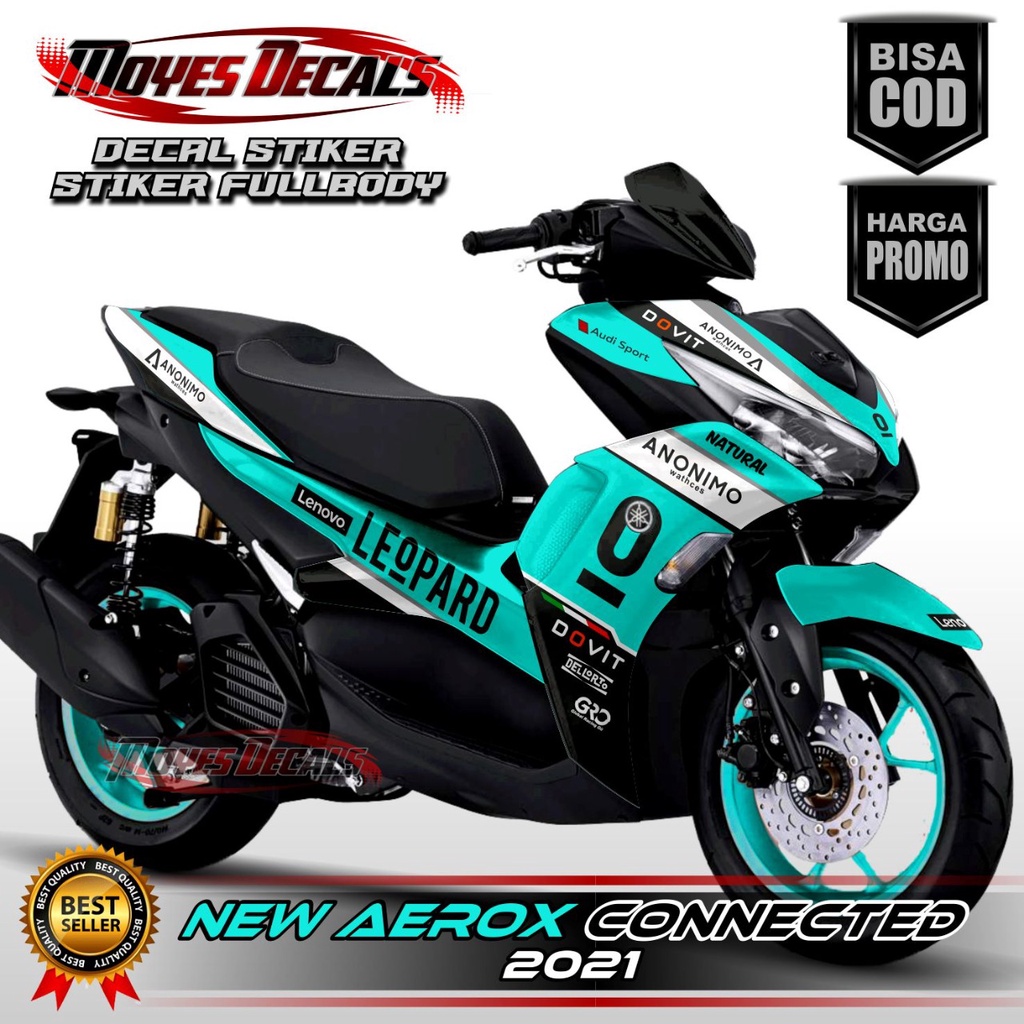 (COD) Decal Aerox Connected 2021 2022 Full Body Stiker 155 Motor New 2021 Stiker Variasi leopard Rac