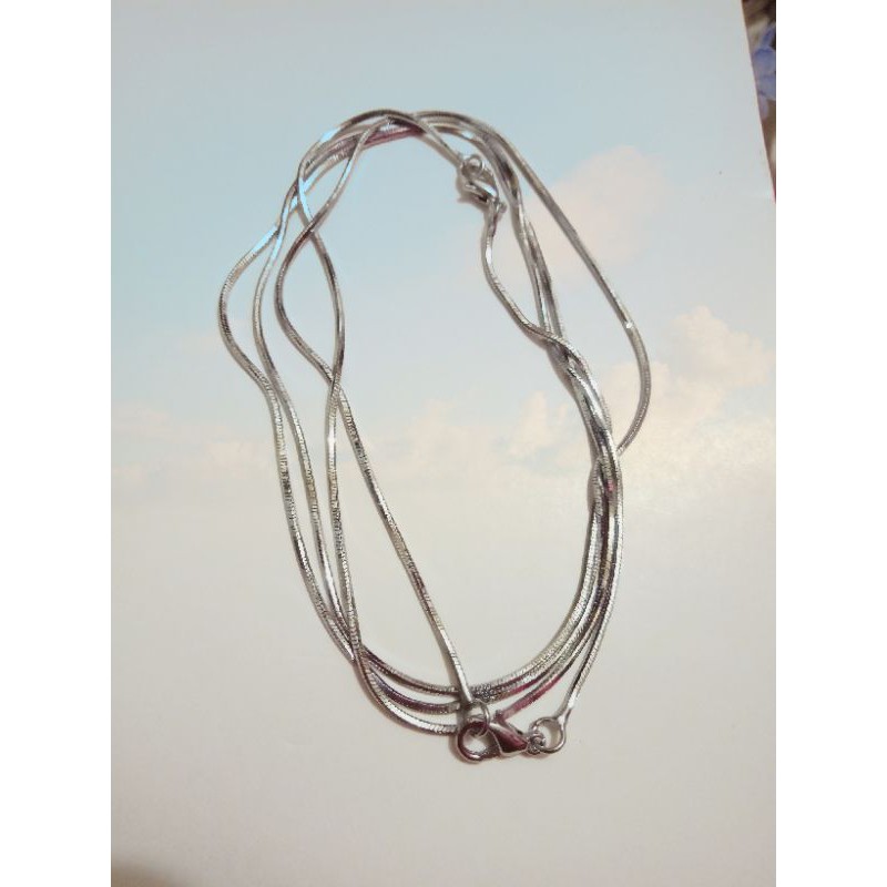 kalung polos rhodhium uk45cm per 2pcs