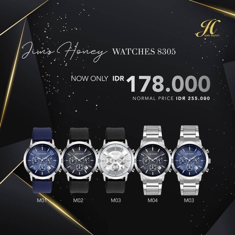 free box eksekutif jam tangan pria 8305-jims honey collection